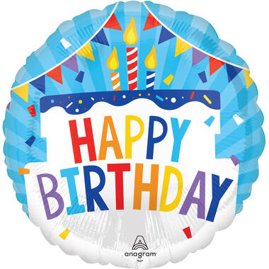 Foil Balloon - "HAPPY BIRTHDAY" - Birthday Cake - 45 cm
